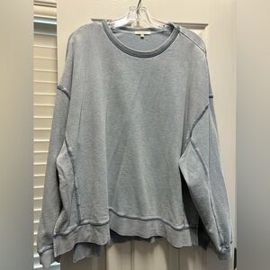 Z Supply Weekender Oversized Sweatshirt Large Light Blue